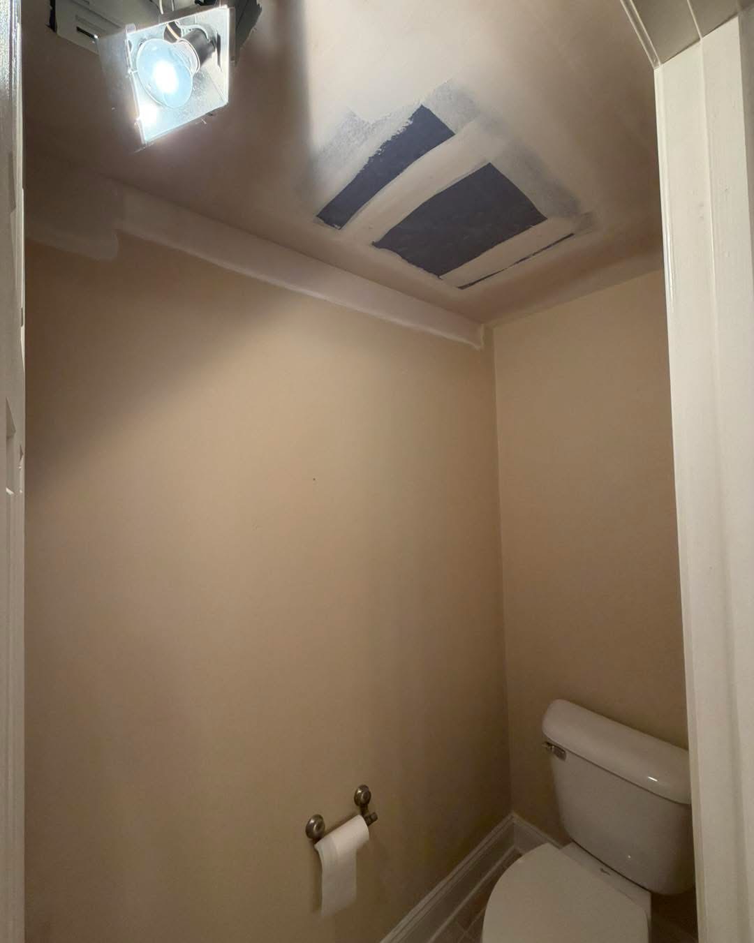 Bathroom ceiling repair after water damage