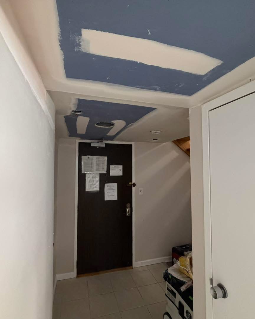 Hallway ceiling repair after leak