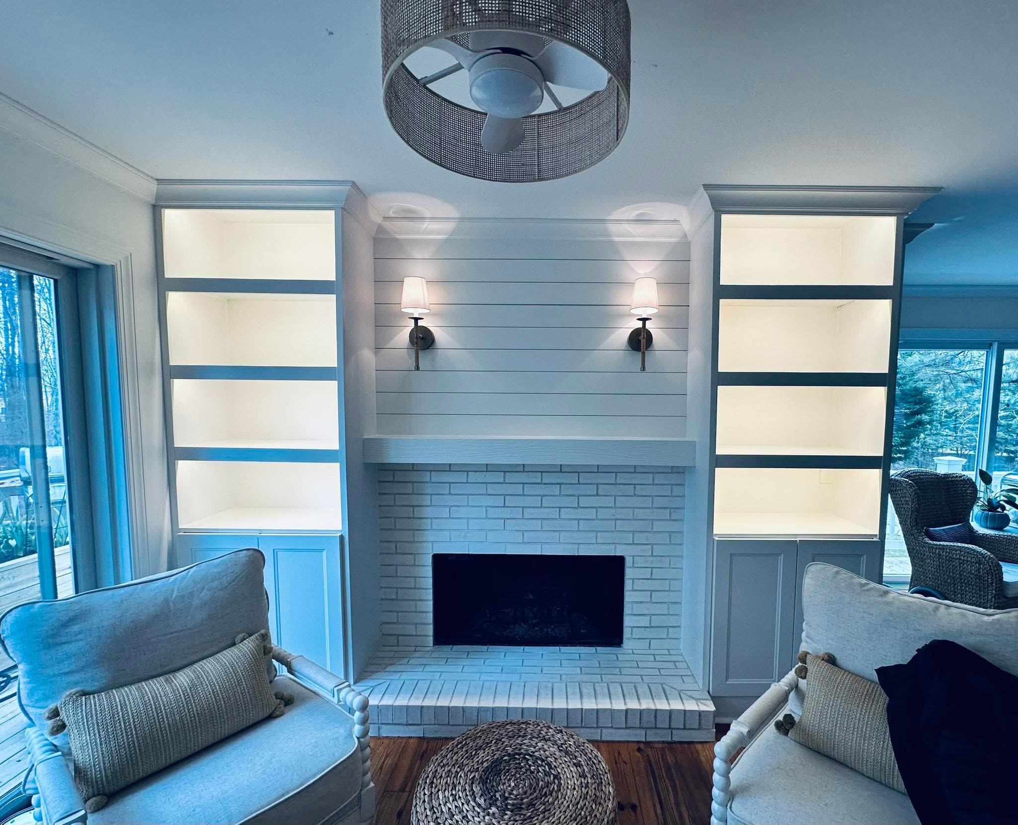 Built-in fireplace interior painting, Delaware