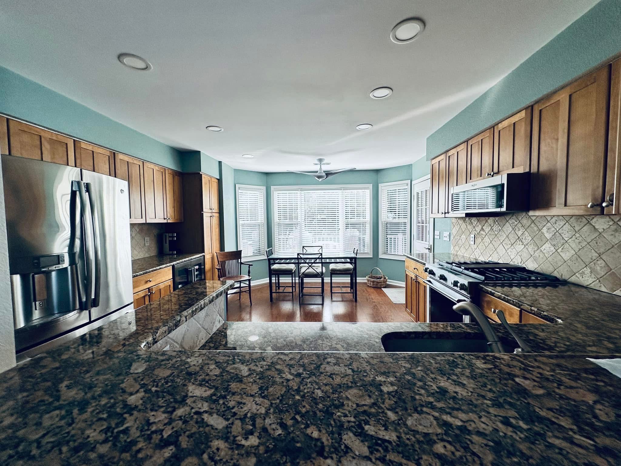 Kitchen painted in aqua, Delaware