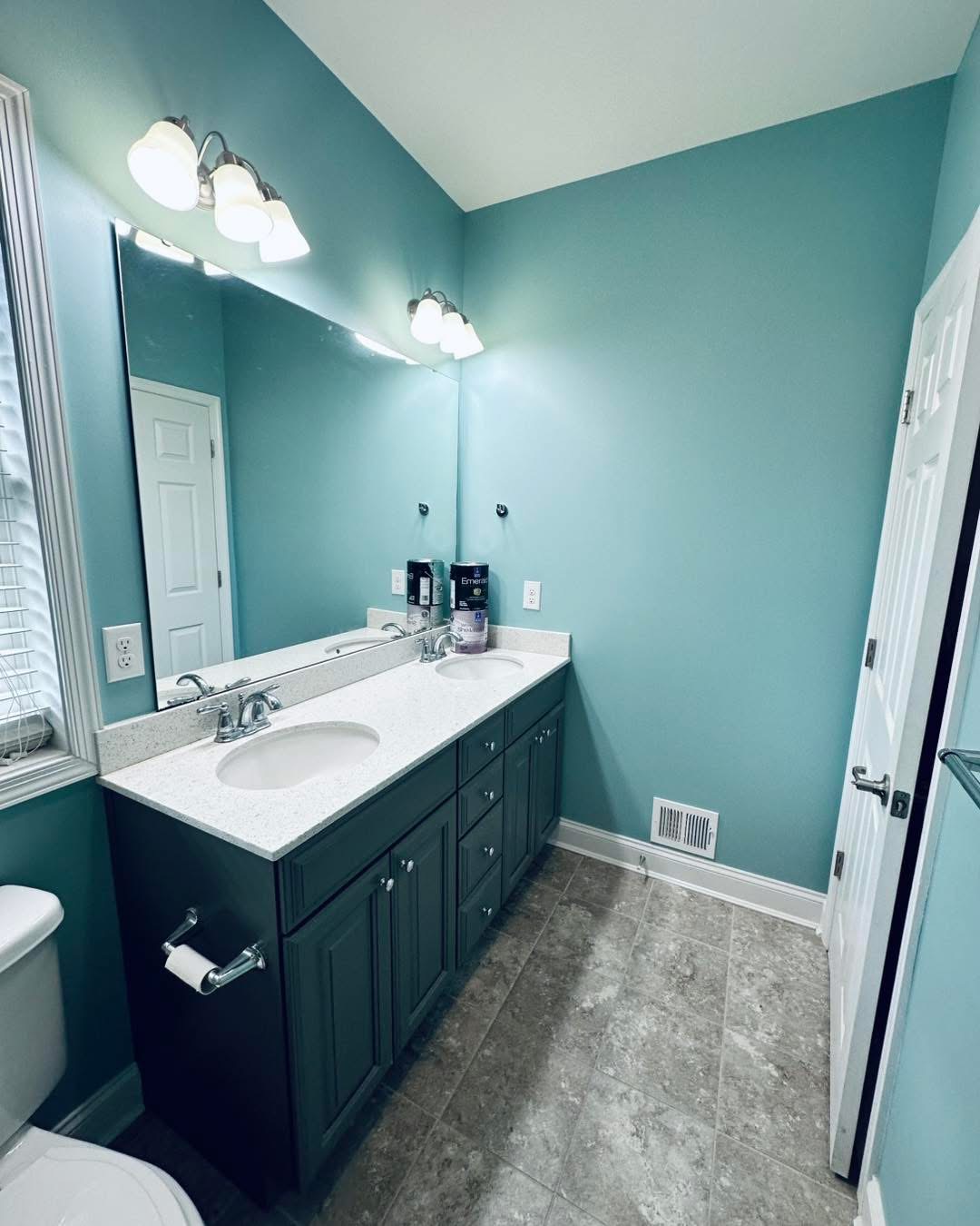 Teal bathroom interior painting, Delaware