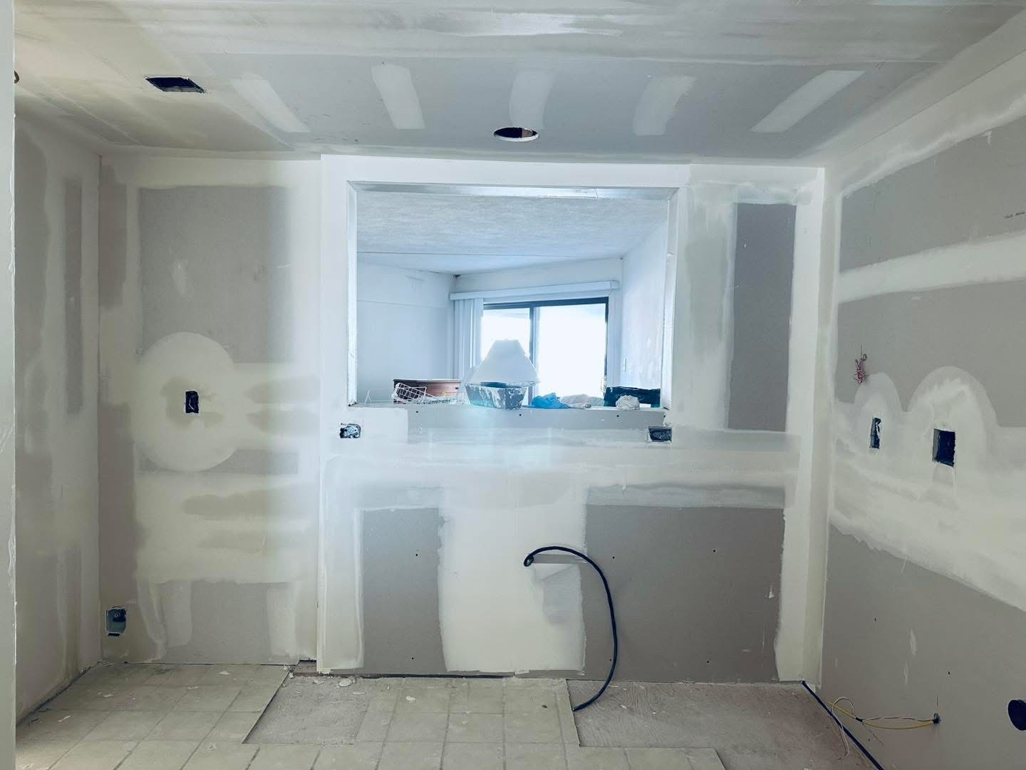 Drywall finishing — full room walls and ceiling — Lewes area