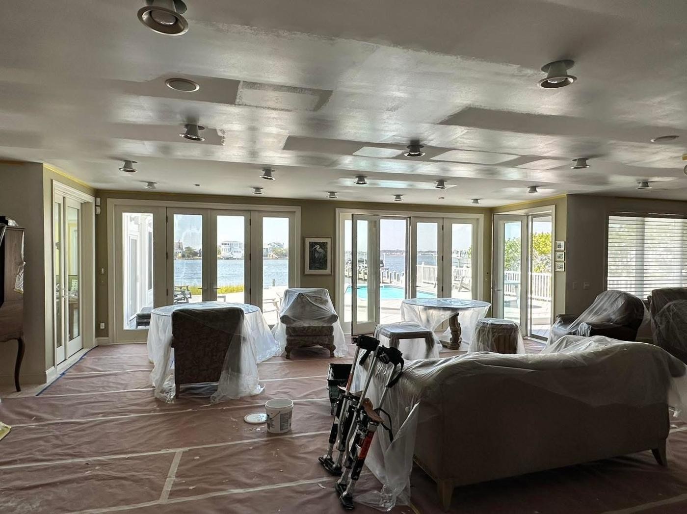 Sanded and primed — waterfront great room — Lewes area