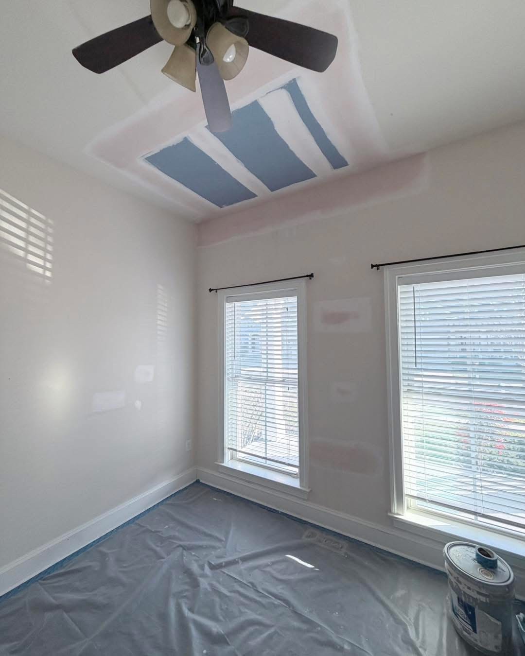Ceiling repair — bedroom, fresh drywall — Fenwick Island area