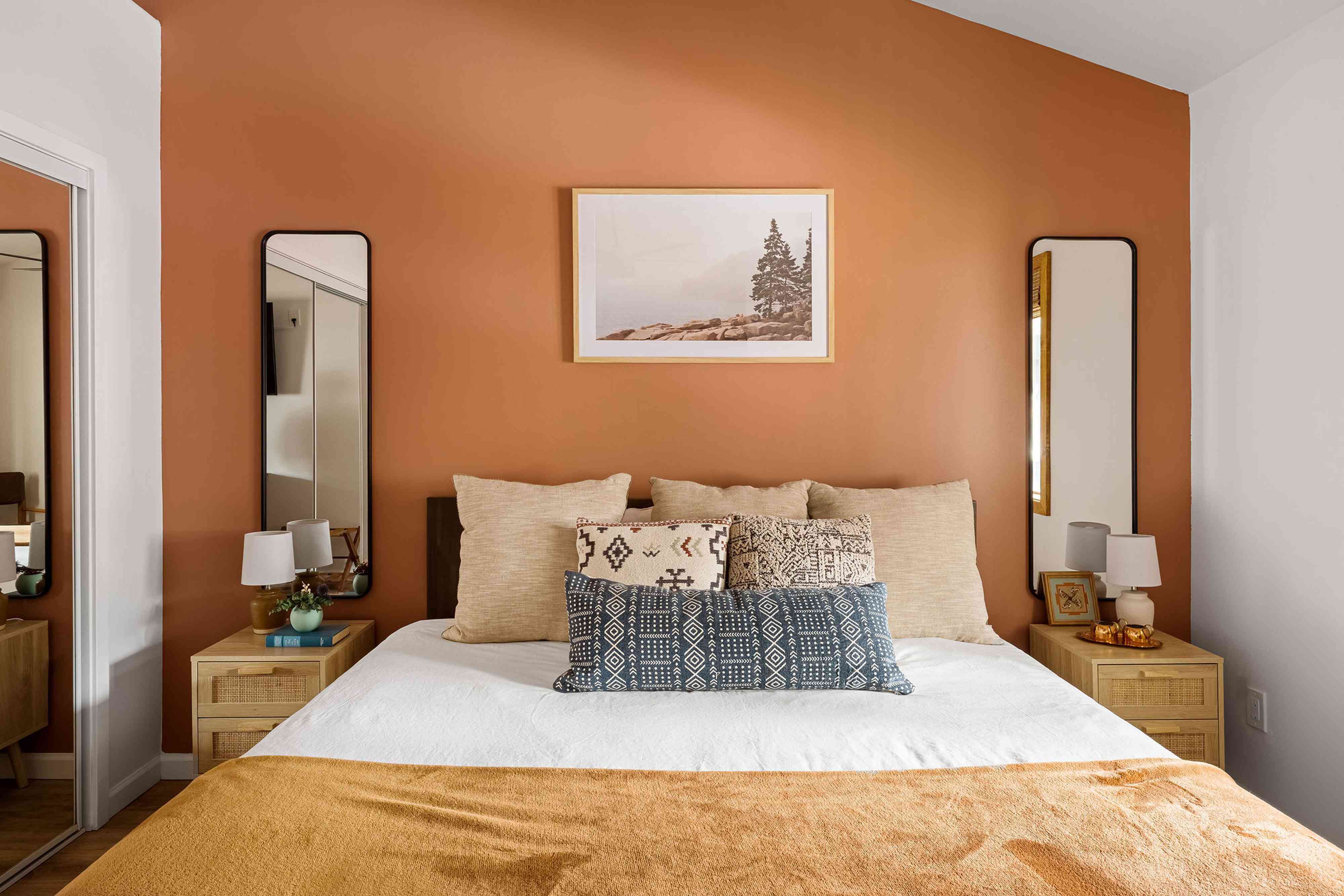 Warm orange accent wall