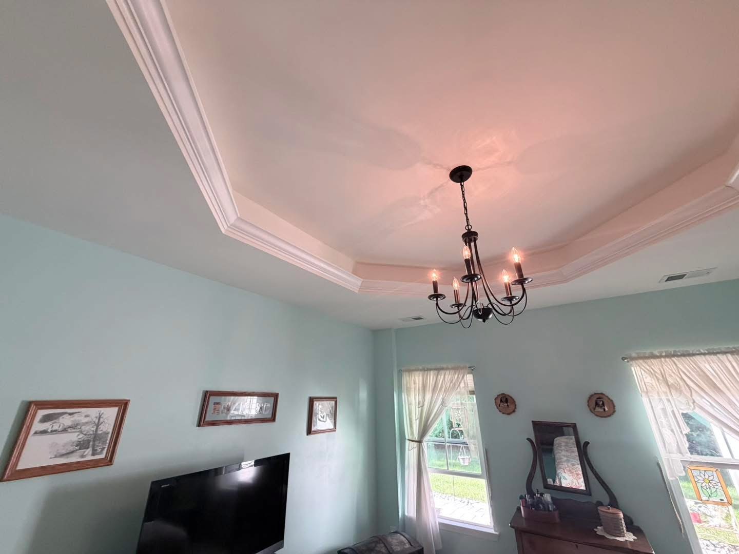 Bay Forest, Ocean View ceiling repair and matched repaint from the first room angle
