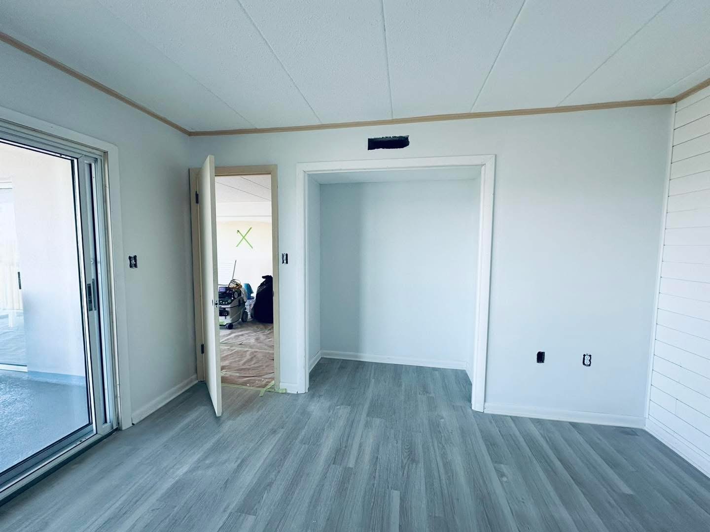 Bayfront Condo smooth-wall finishing-stage alcove view