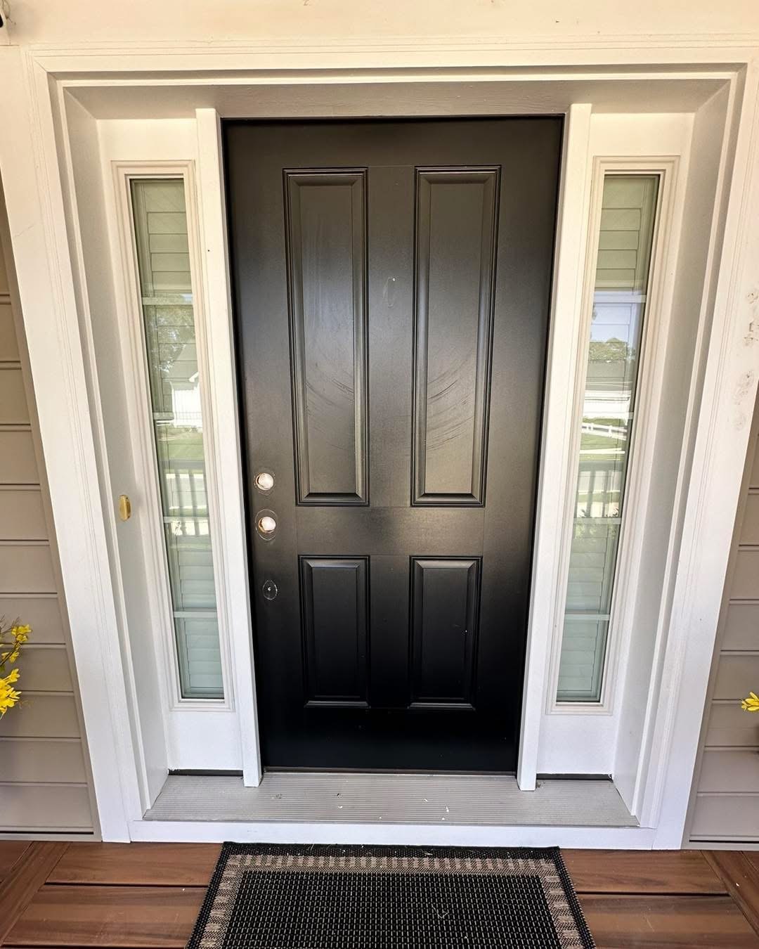 Baywood Greens finished Tricorn Black front door