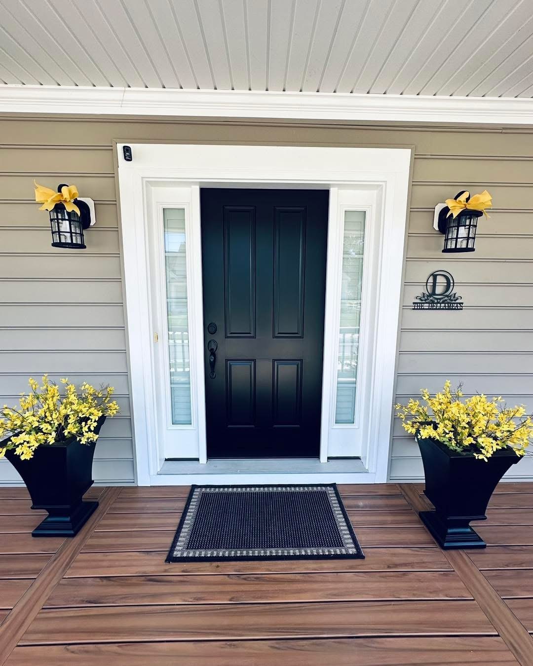Baywood Greens finished Tricorn Black entry door