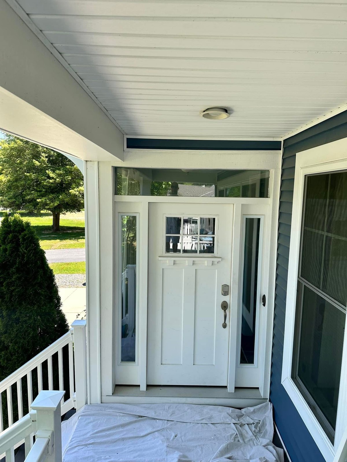 Bethany Beach entry door and exterior trim before color application