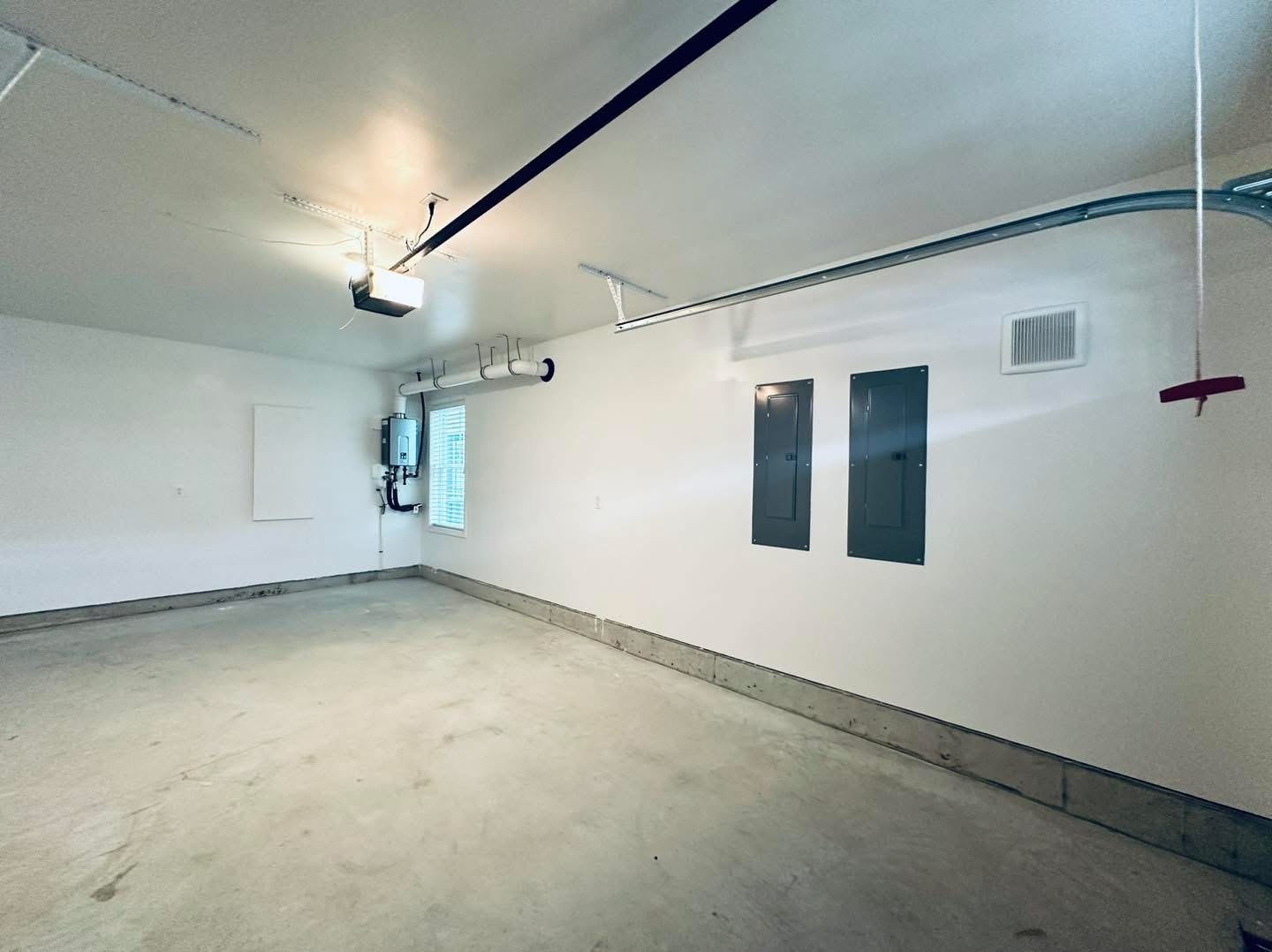 Residential garage completed utility-wall view