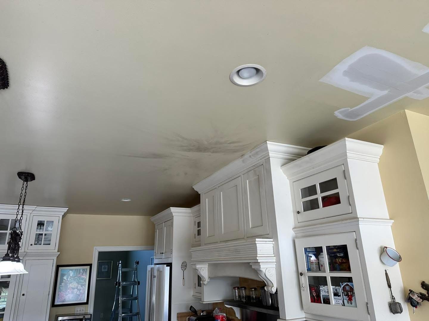 Greenwood roof leak ceiling repair before refinishing