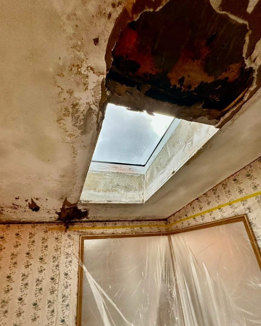 Laurel water-damage and popcorn ceiling restoration project photo 3