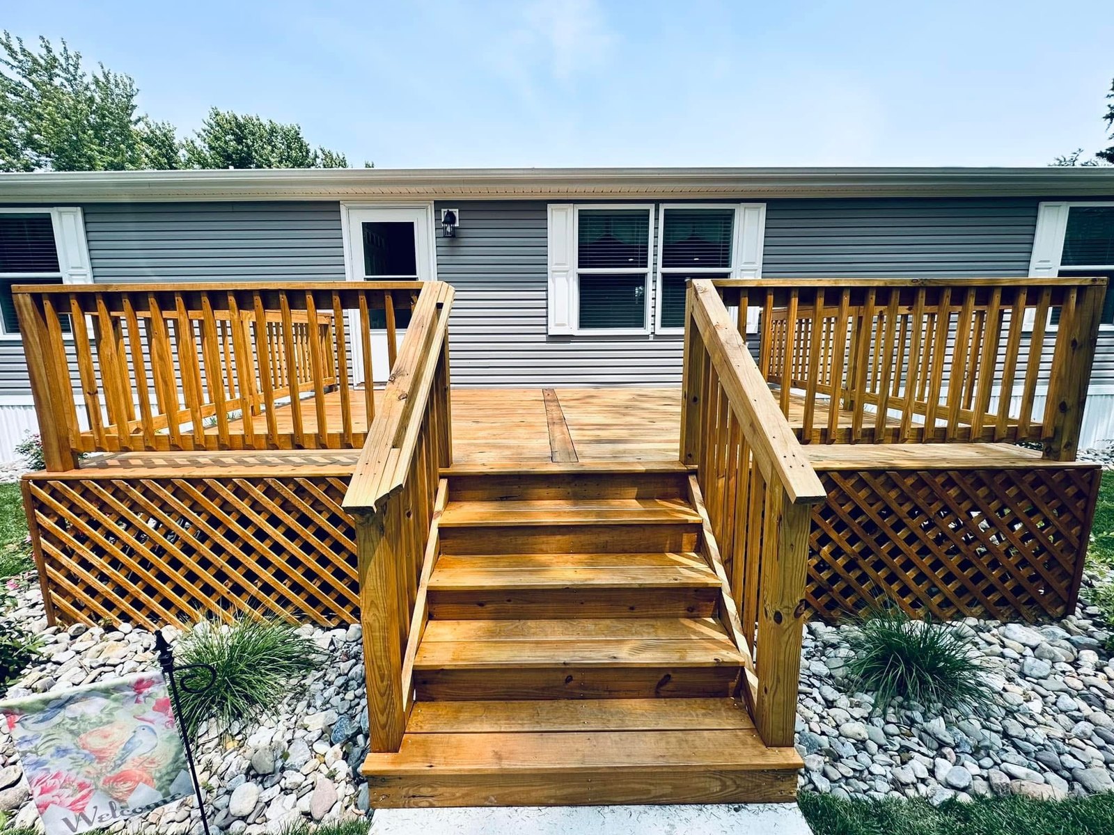 Lewes Cedar Tone Natural stained deck and stairs