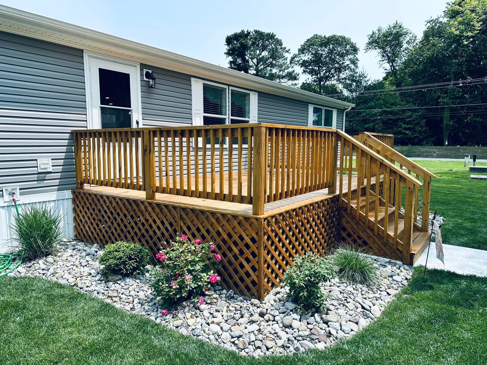 Lewes completed deck and exterior stairs