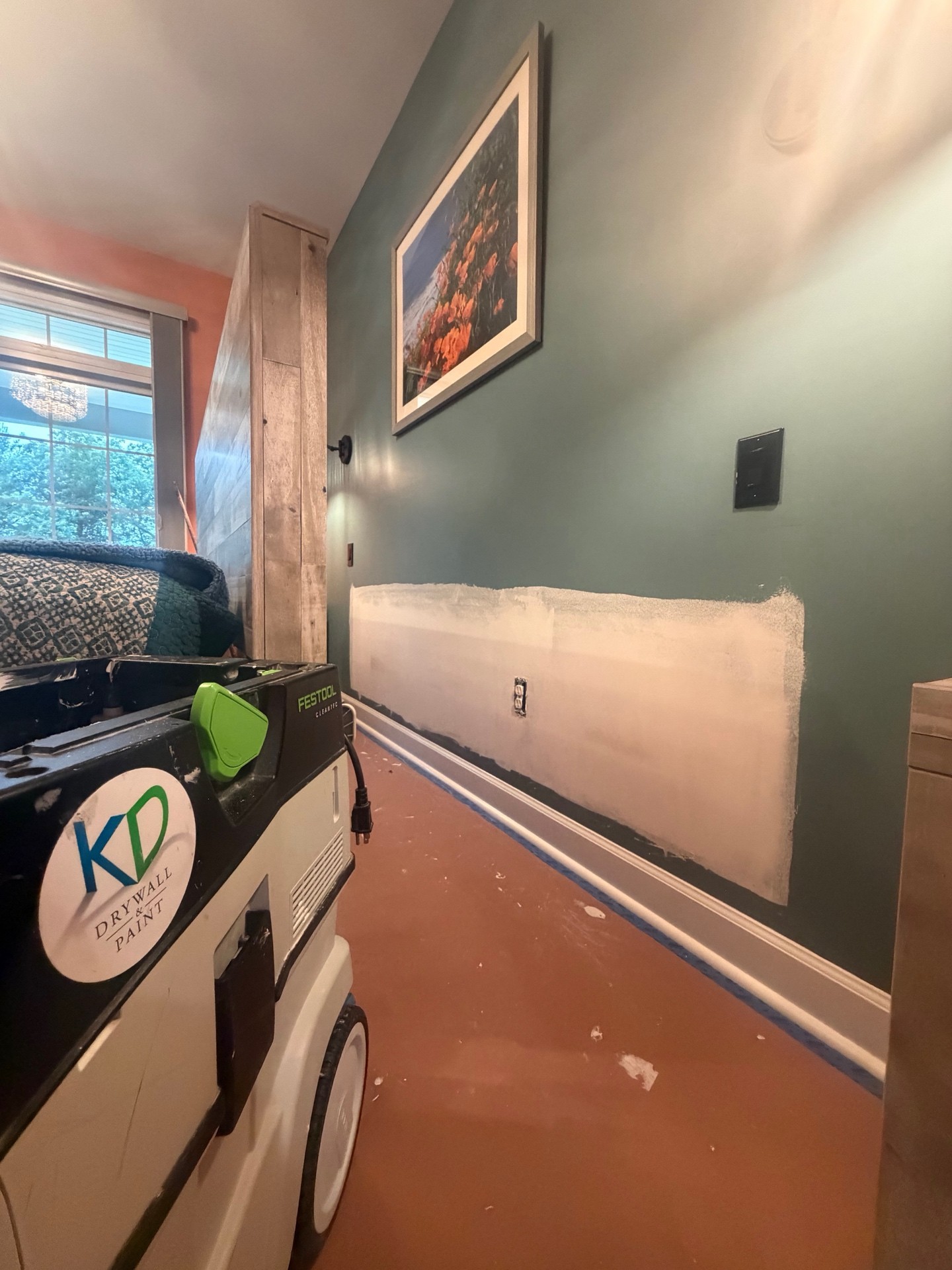 Supplied project photo 1 from the Lewes drywall repair after electrical work