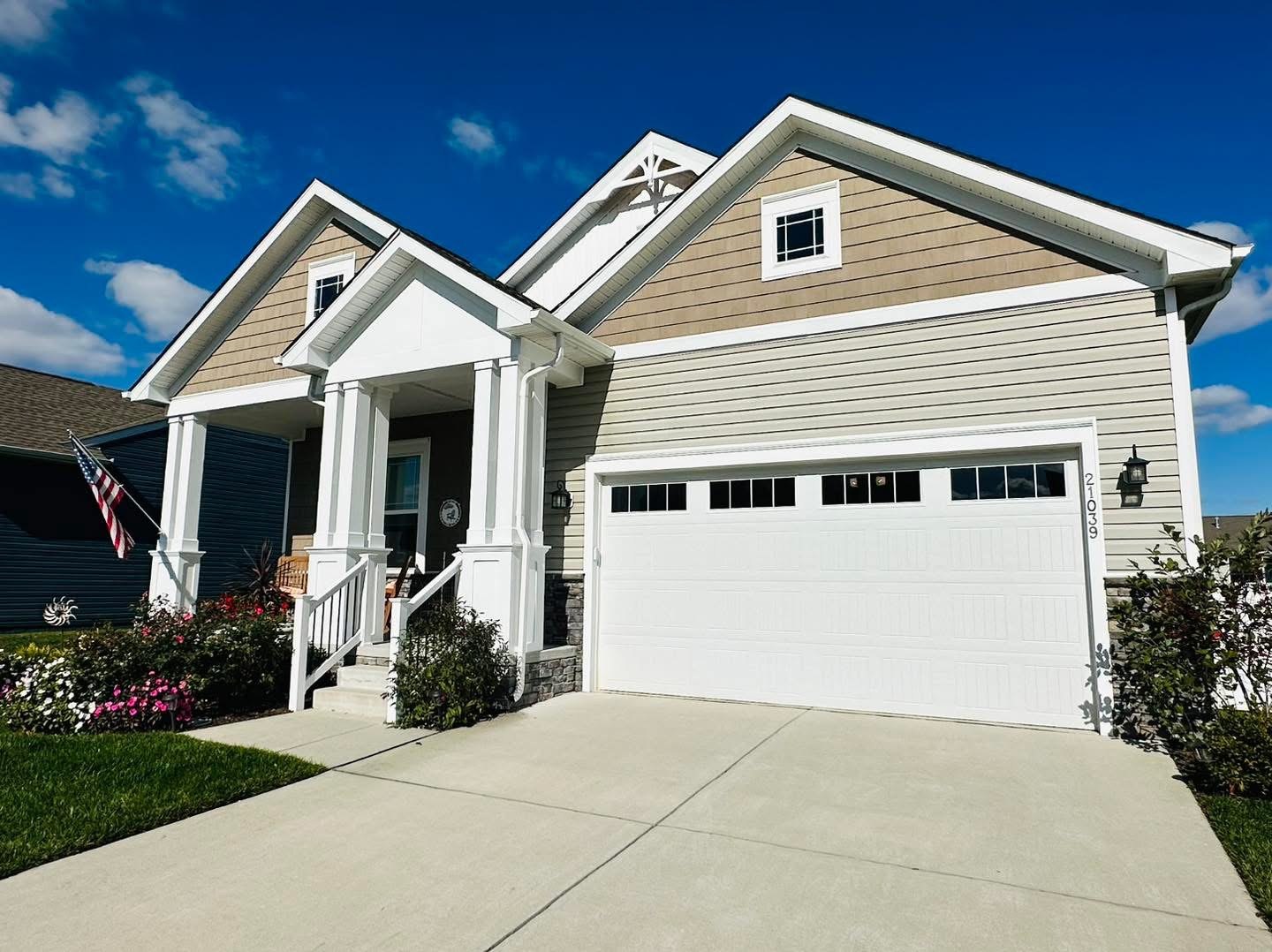 Lewes exterior finish refresh garage and entry view