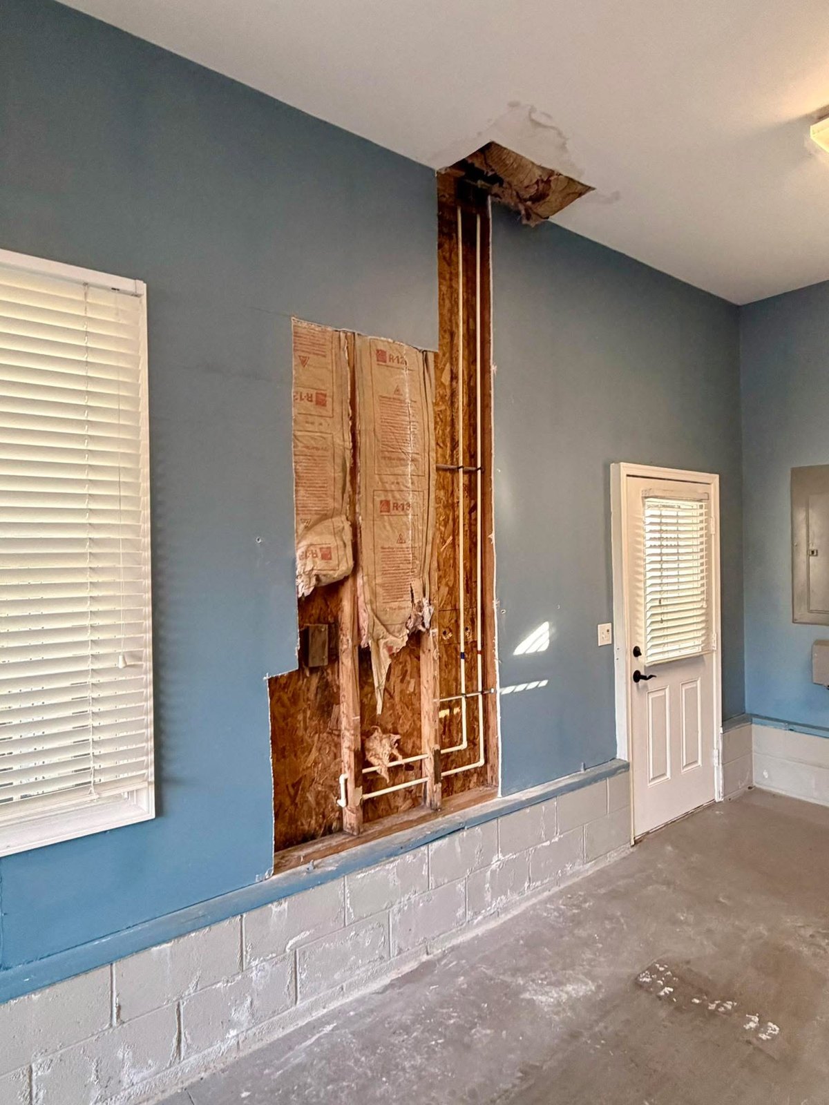 Lewes plumbing-access water damage repair project photo 1