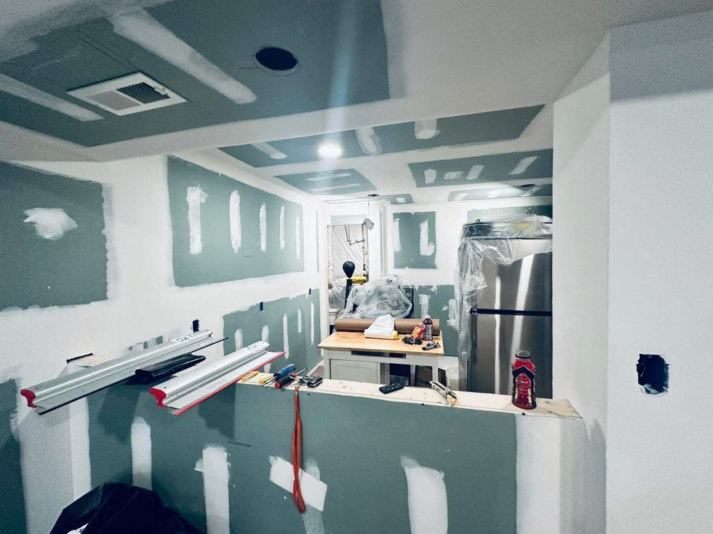 Millsboro drywall seam and corner correction in progress