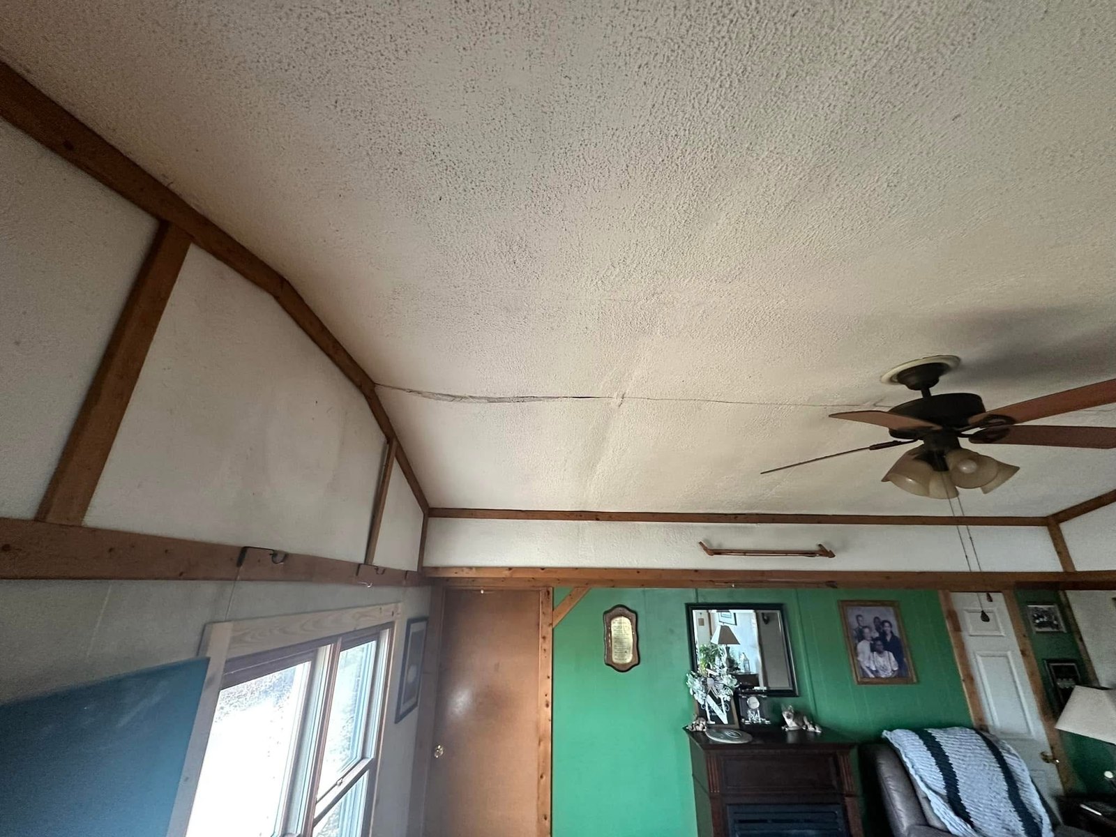 Millsboro sagging ceiling before drywall replacement