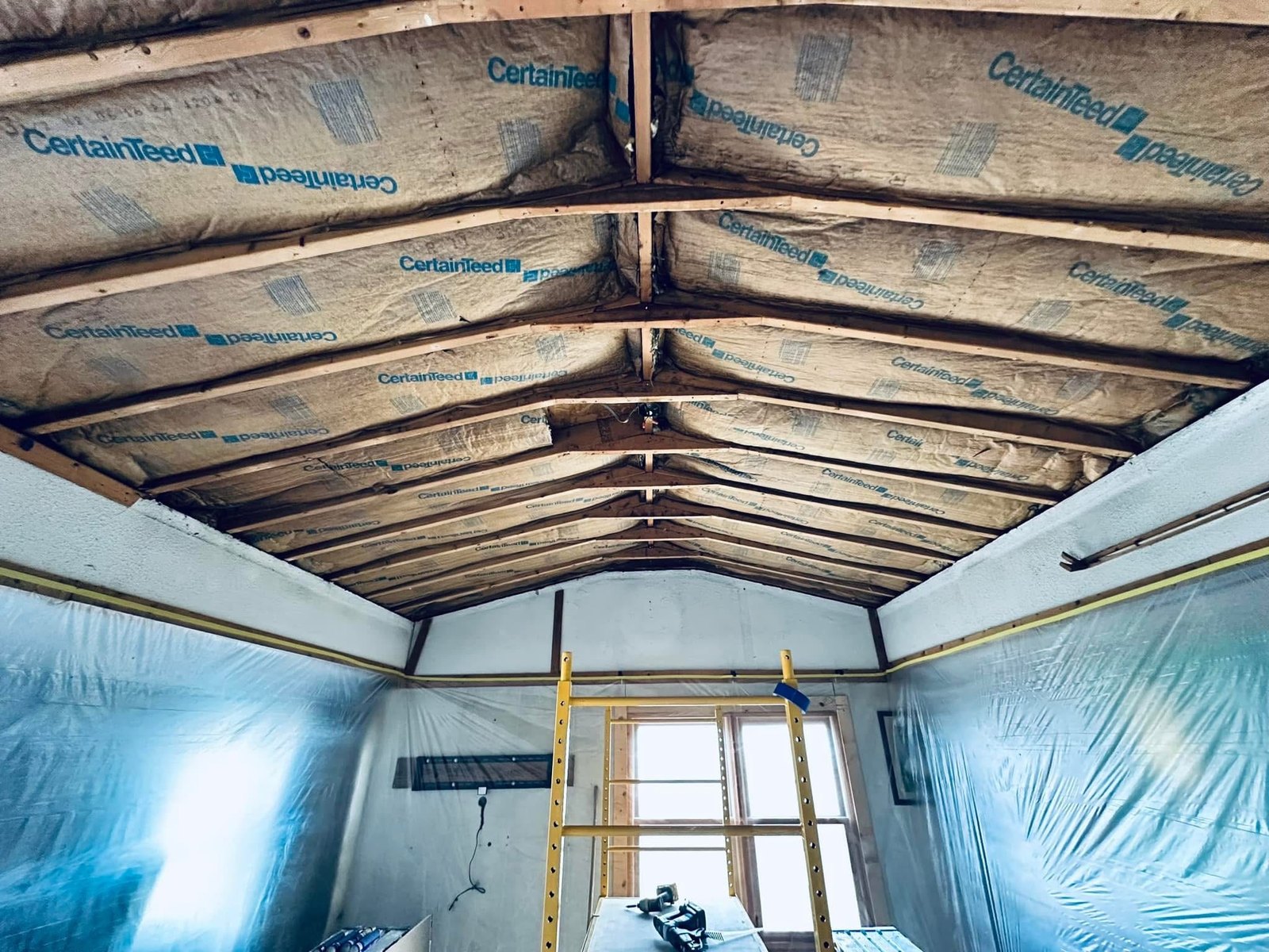 Millsboro ceiling finish work in progress
