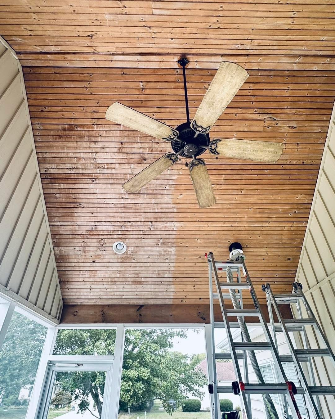 Milton sunroom ceiling restoration project photo 2
