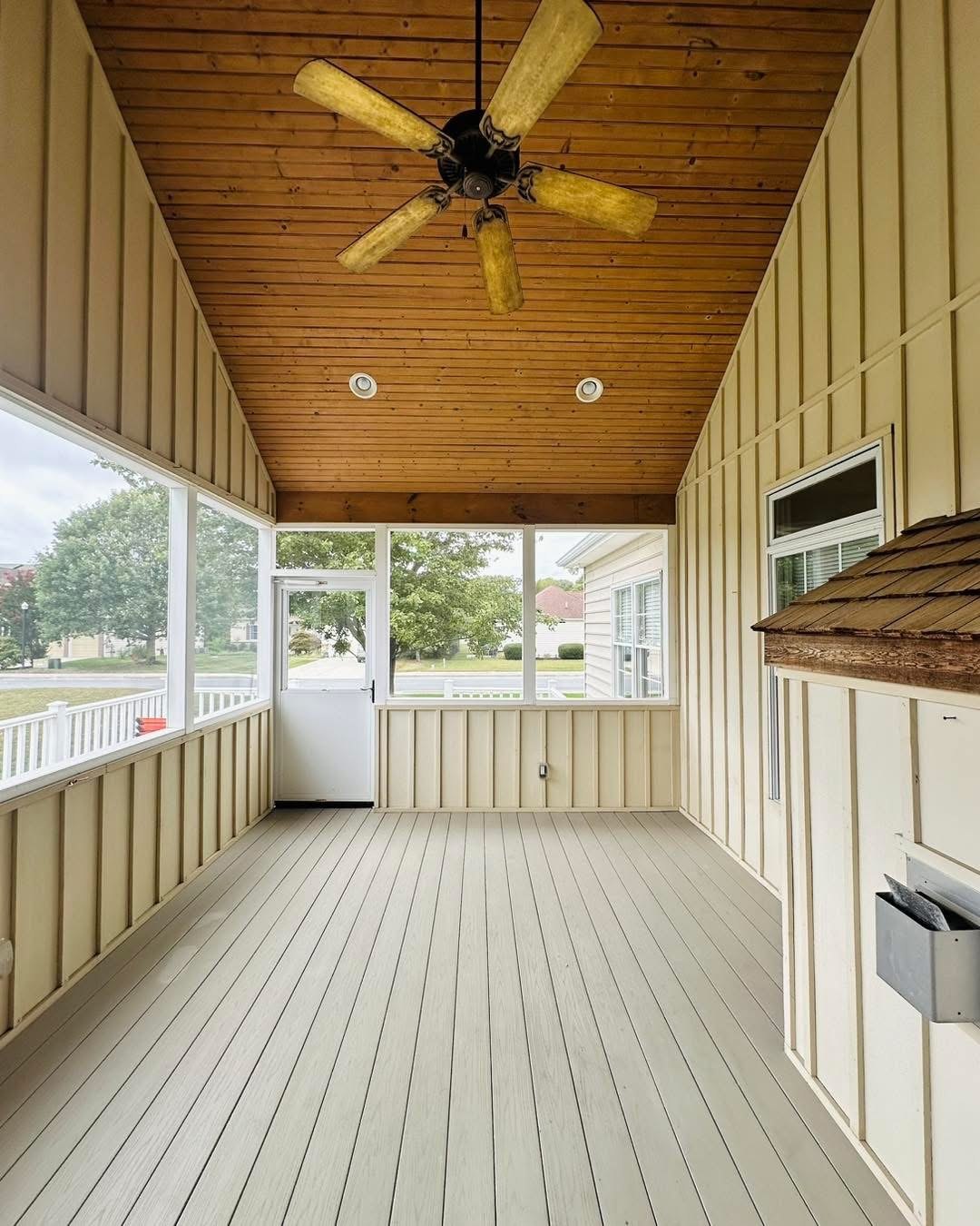 Milton sunroom ceiling restoration project photo 5