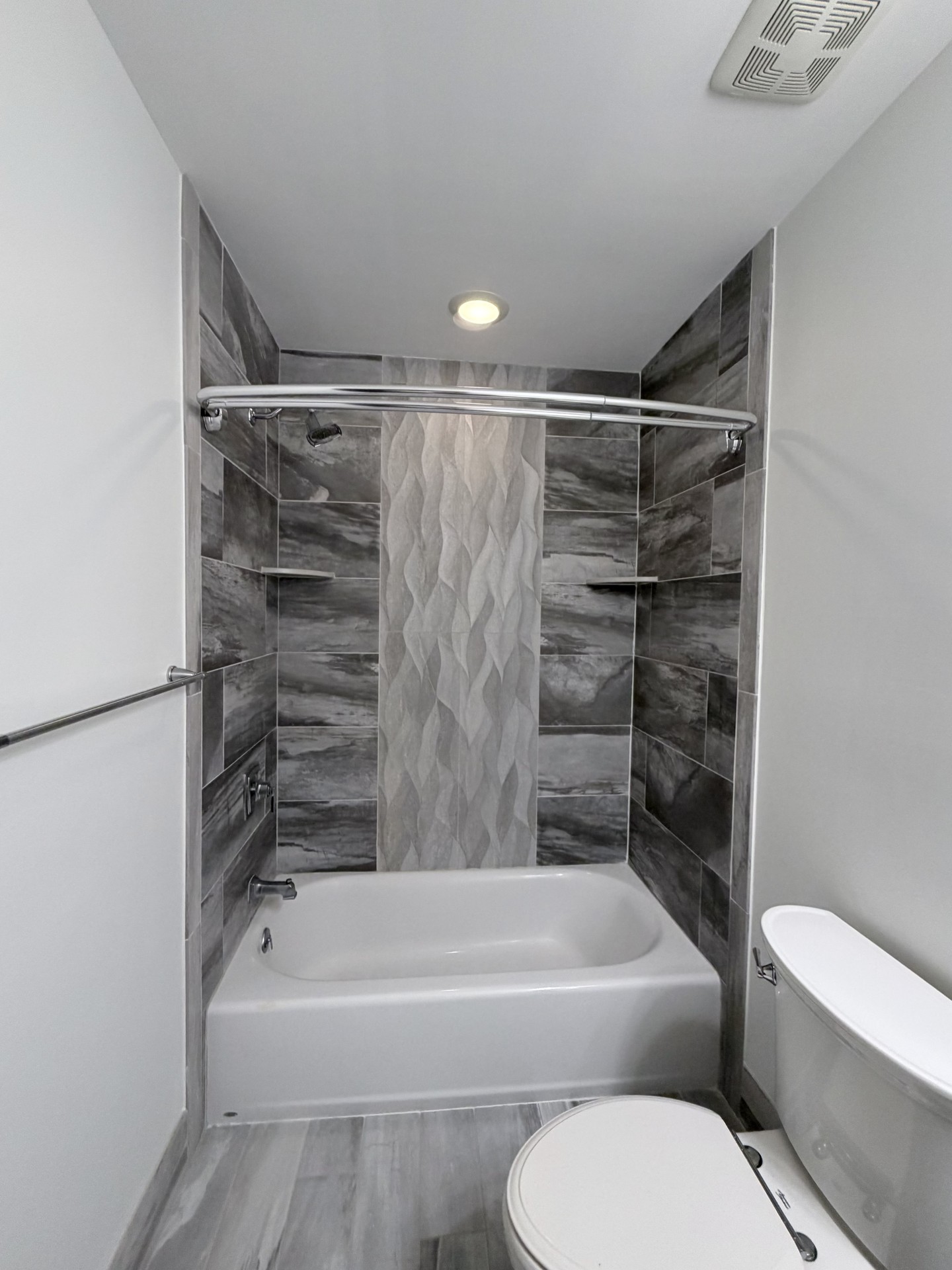 Finished Ocean View bathroom with repaired and painted walls