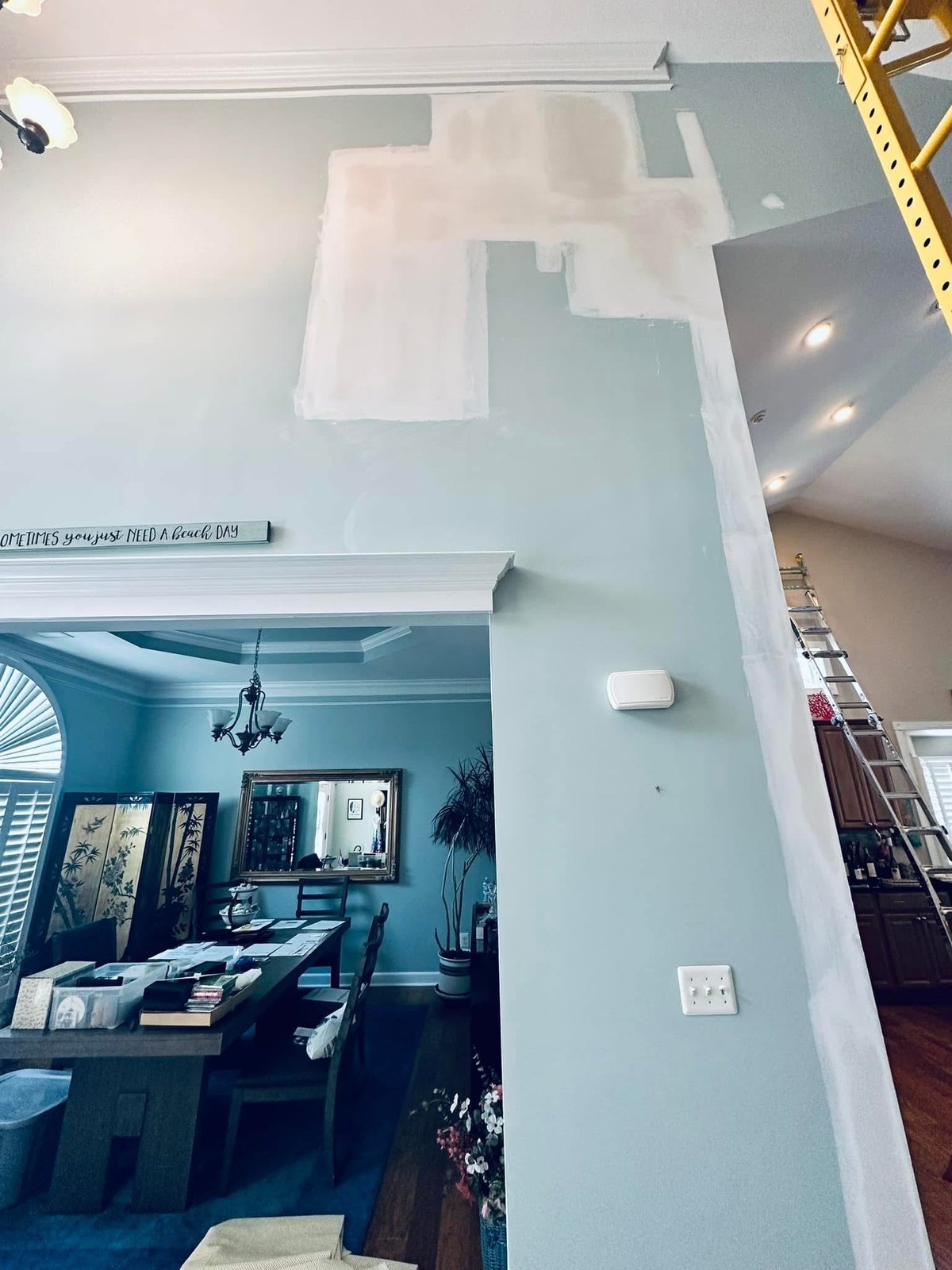 Rehoboth Beach upper wall skim repair