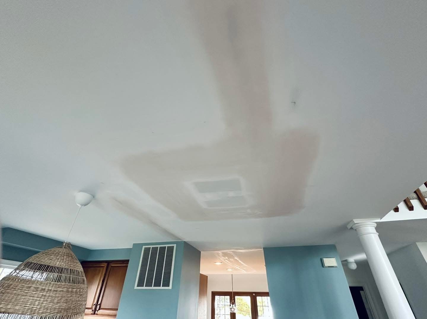 Salt Pond ceiling repair during finishing