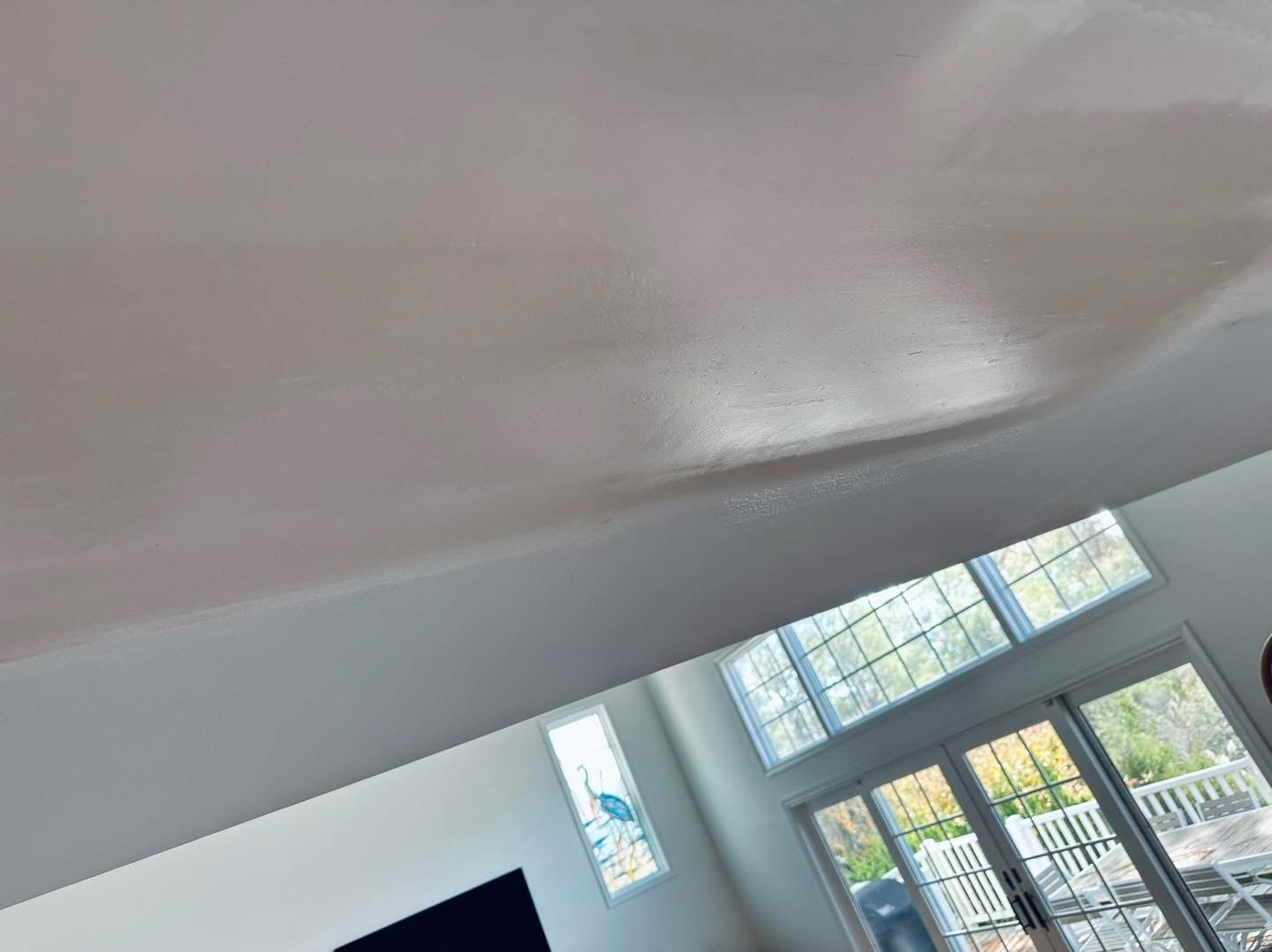 Salt Pond ceiling seam repair during finishing