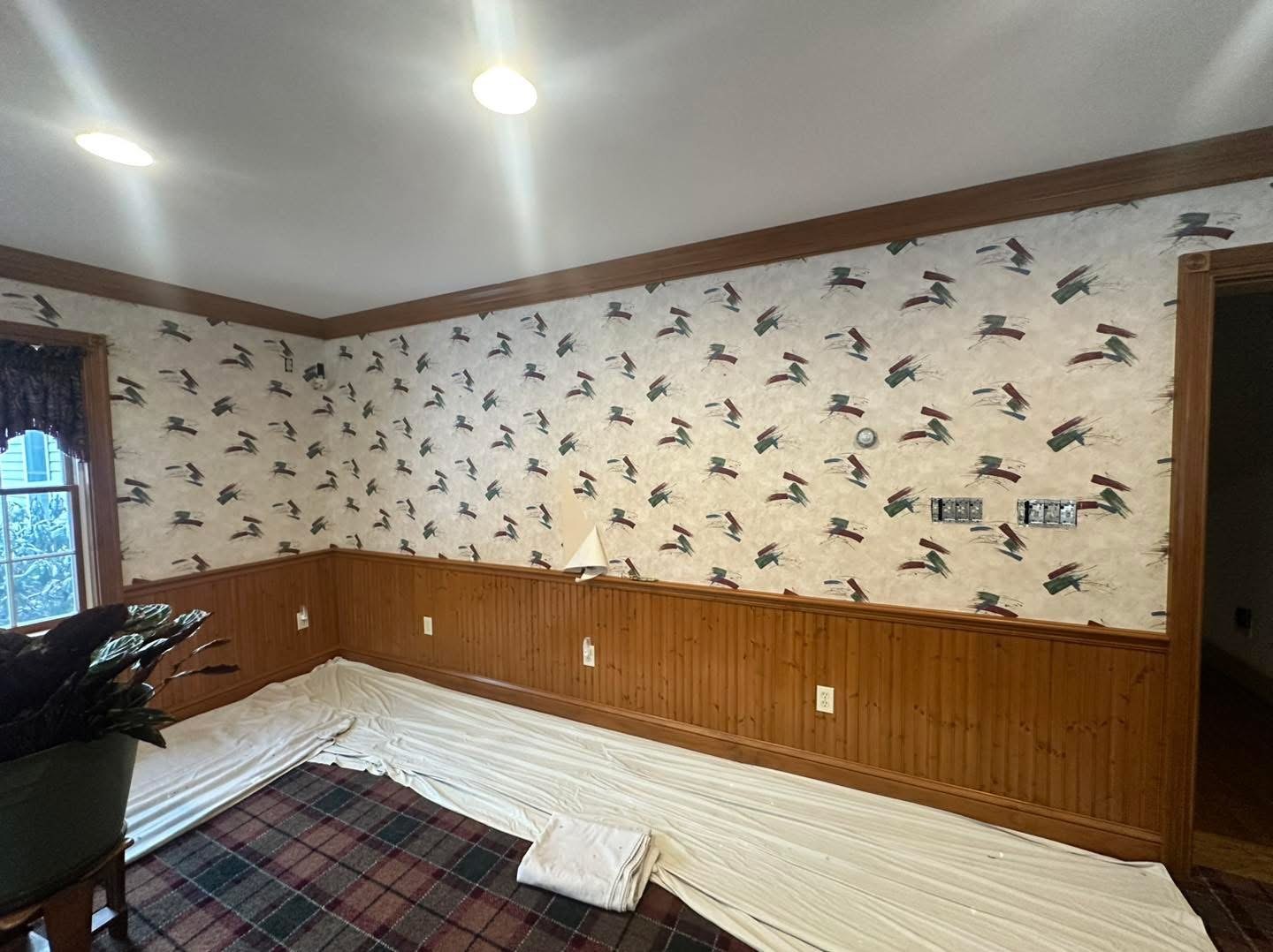 Wallpaper removal and Netsuke repaint project photo 1